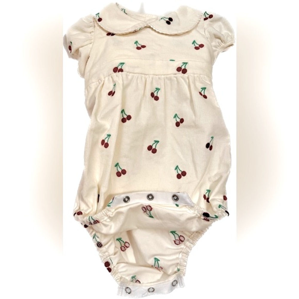 Adorable Juniper Puff Sleeve Bubble, Cannoli Cream w/Cherries, 2T Girl, NWTs - Picture 3 of 9